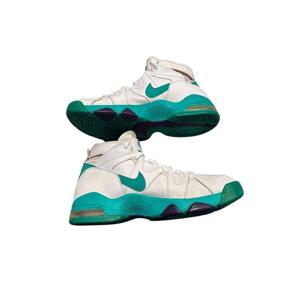 Nike Air Max 2 Strong White Violet Atomic Teal High Top Sneakers 12 - 555104-100 - Picture 1 of 6